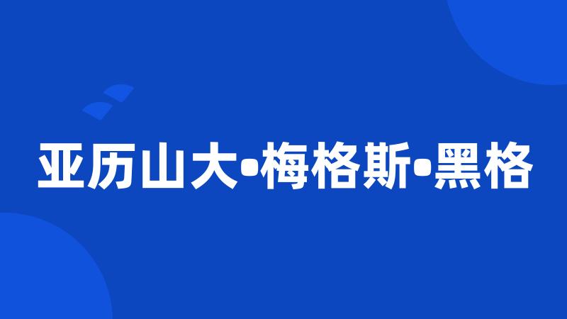 亚历山大•梅格斯•黑格