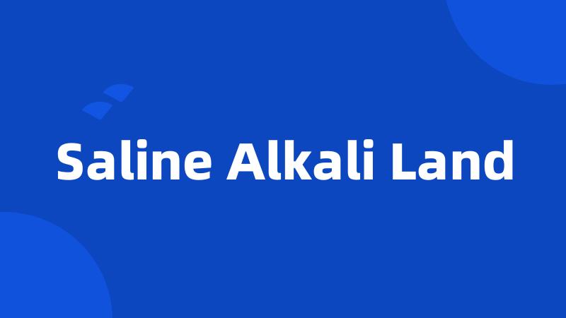 Saline Alkali Land