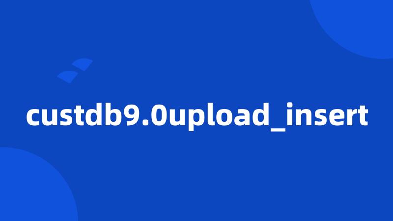 custdb9.0upload_insert