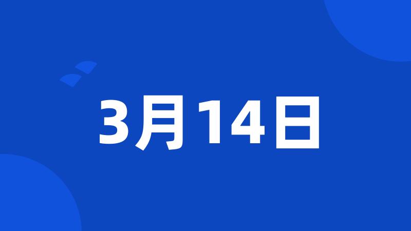 3月14日