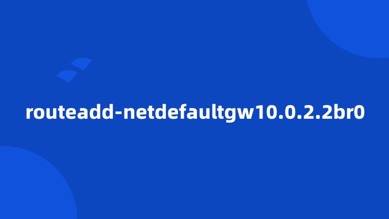 routeadd-netdefaultgw10.0.2.2br0