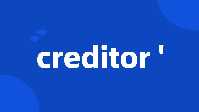 creditor '