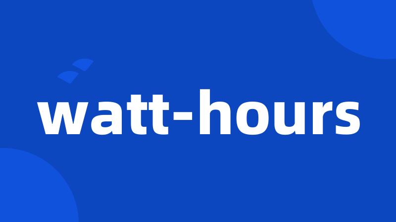 watt-hours