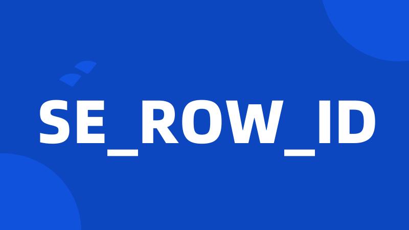 SE_ROW_ID