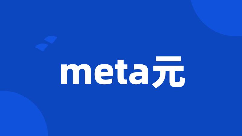 meta元