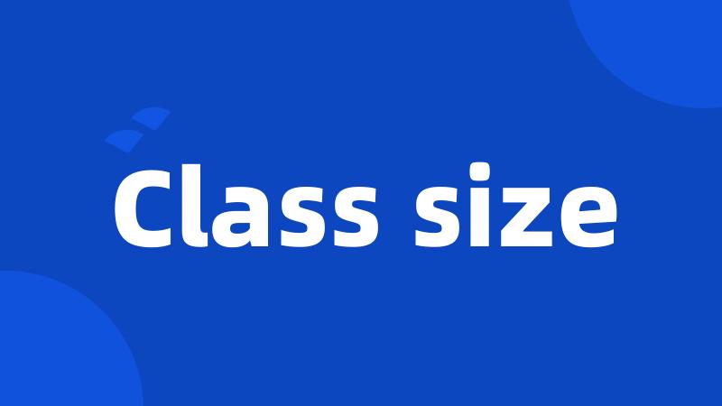 Class size