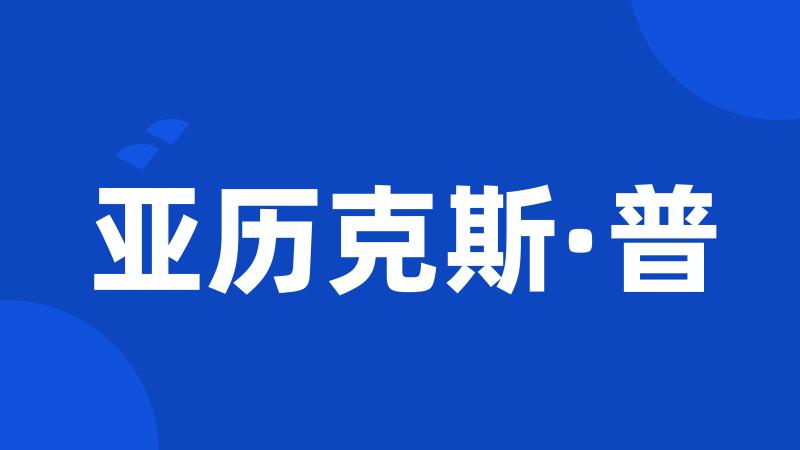 亚历克斯·普