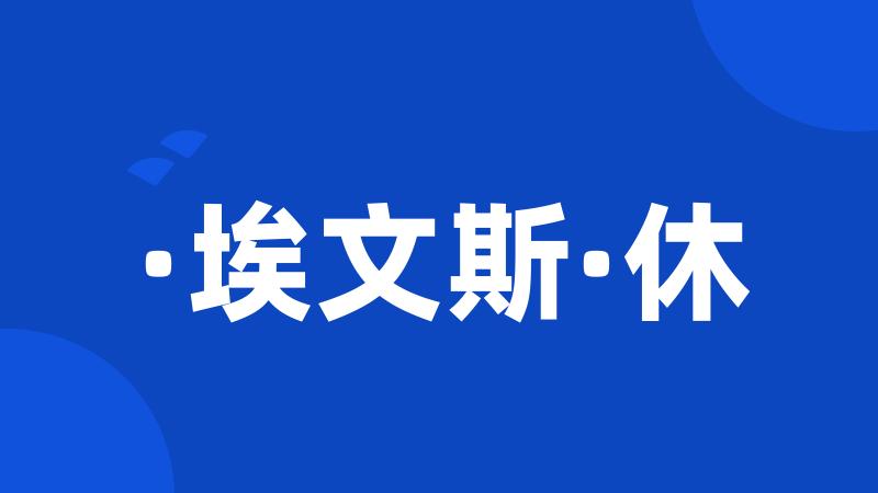 ·埃文斯·休