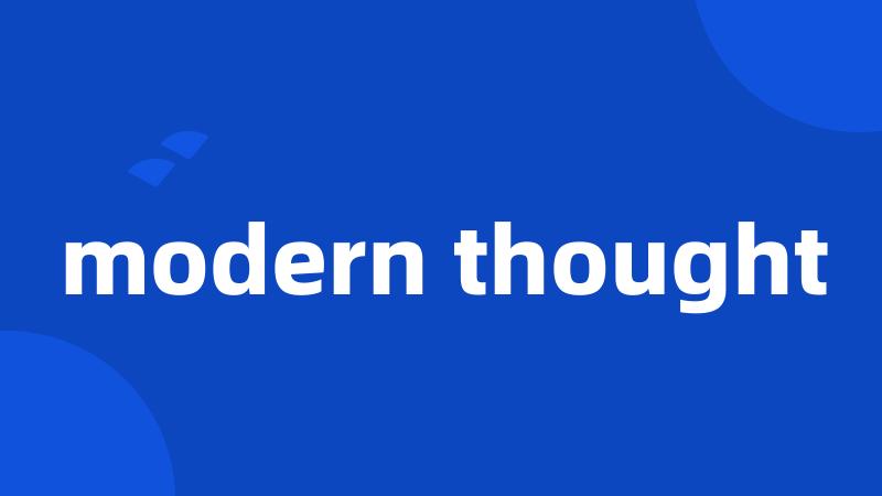 modern thought