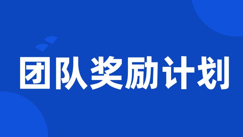 团队奖励计划