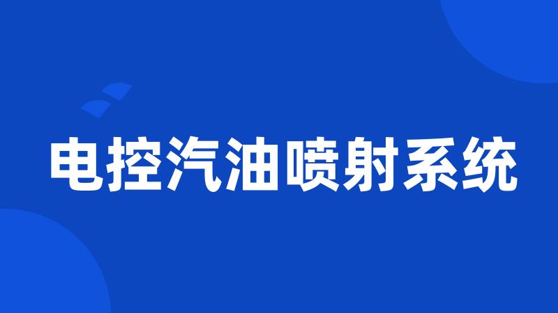 电控汽油喷射系统