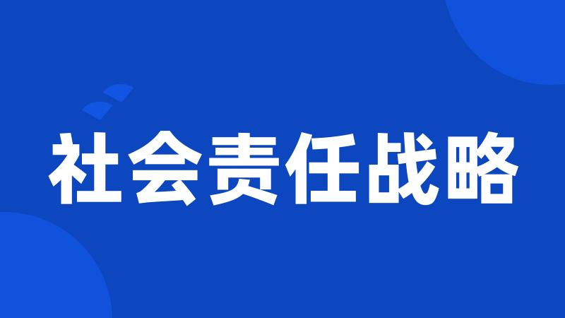 社会责任战略