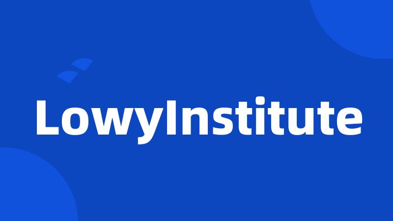 LowyInstitute