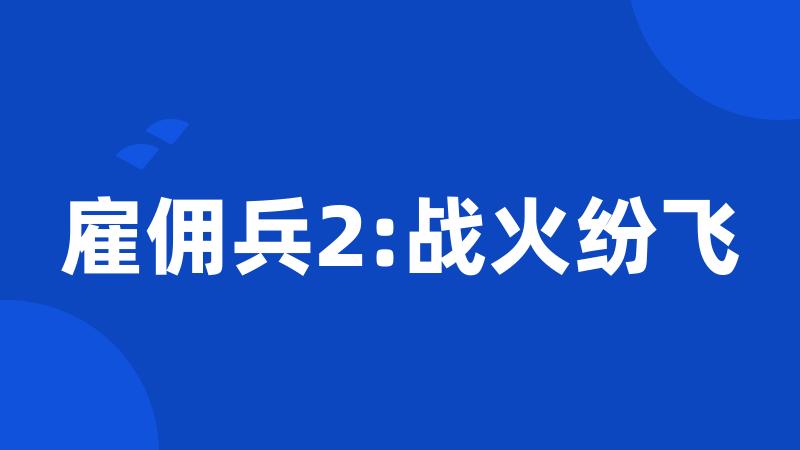 雇佣兵2:战火纷飞