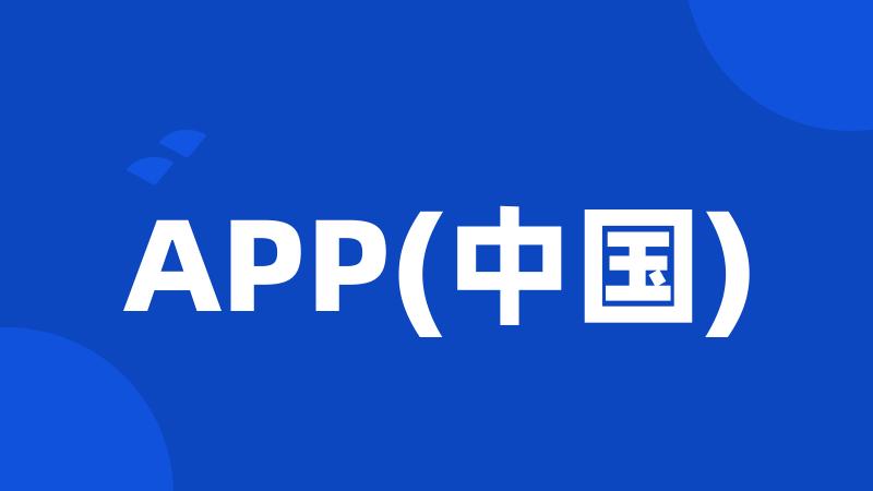 APP(中国)