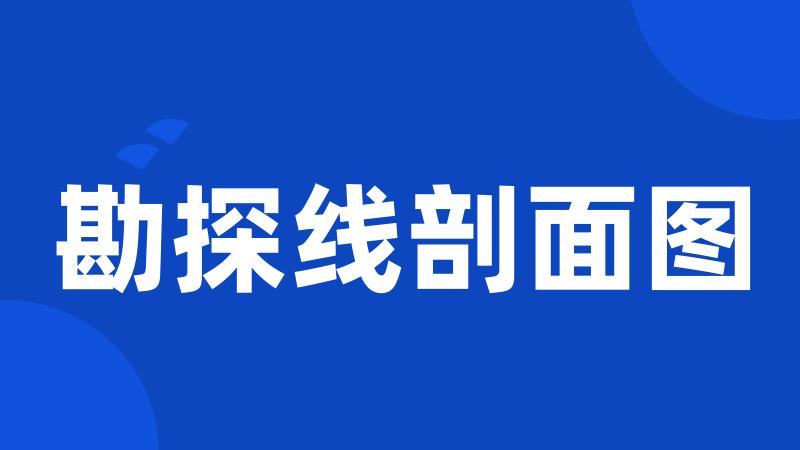 勘探线剖面图