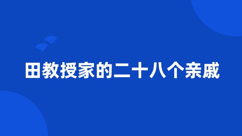 田教授家的二十八个亲戚