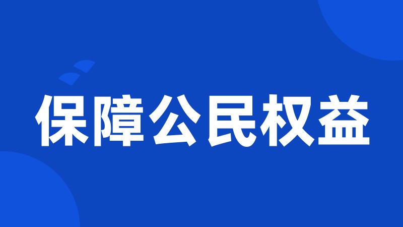 保障公民权益