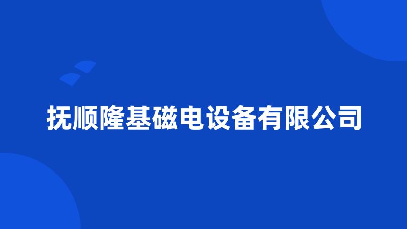 抚顺隆基磁电设备有限公司