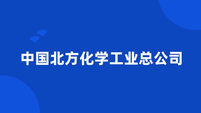 中国北方化学工业总公司