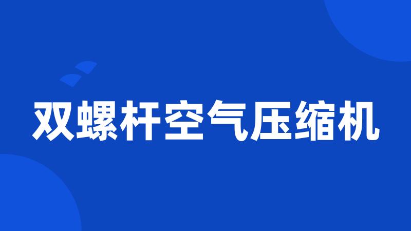 双螺杆空气压缩机