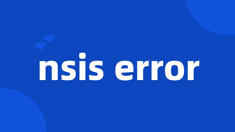 nsis error