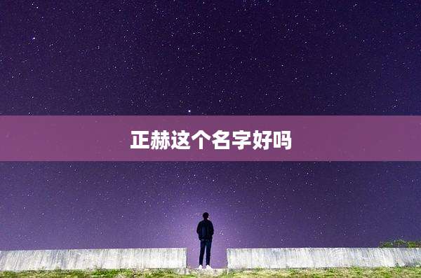 正赫这个名字好吗