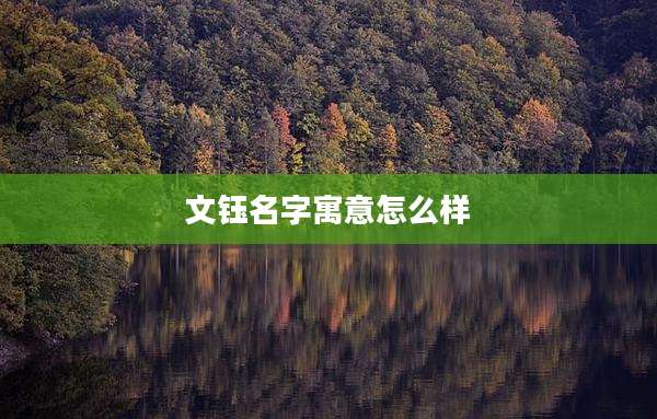 文钰名字寓意怎么样