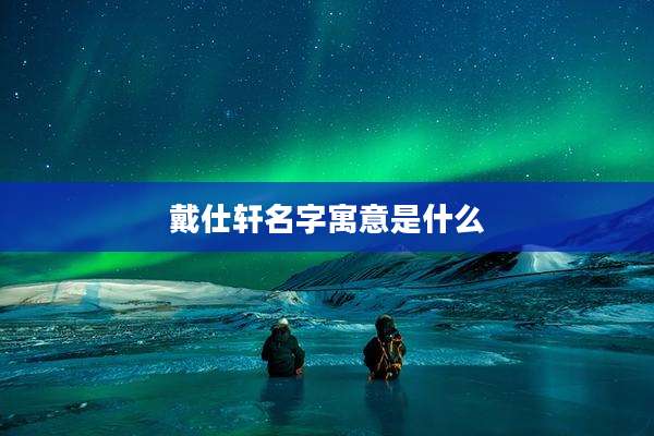 戴仕轩名字寓意是什么