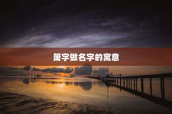 箫字做名字的寓意