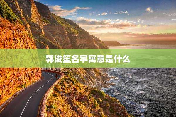 郭浚笙名字寓意是什么