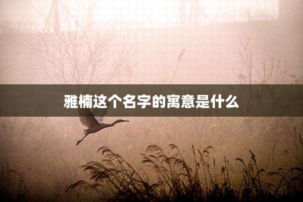 雅楠这个名字的寓意是什么