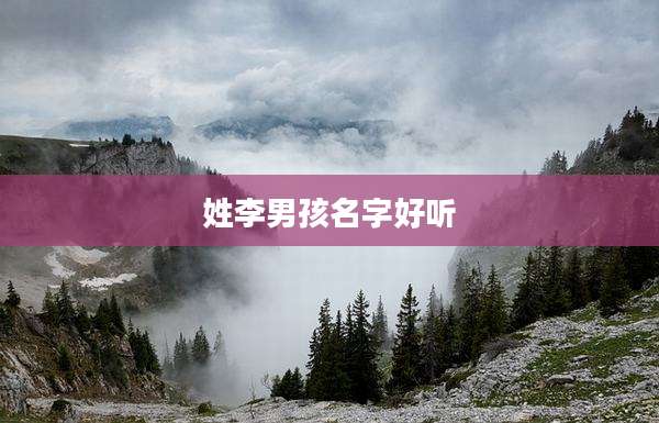 姓李男孩名字好听