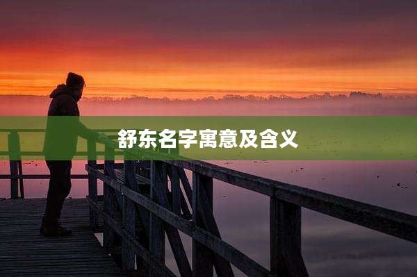 舒东名字寓意及含义