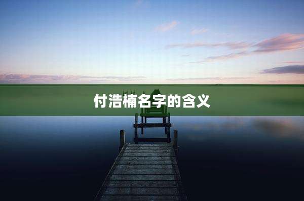 付浩楠名字的含义