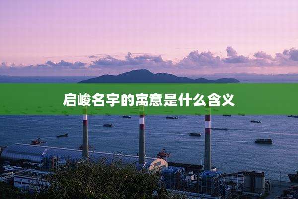 启峻名字的寓意是什么含义