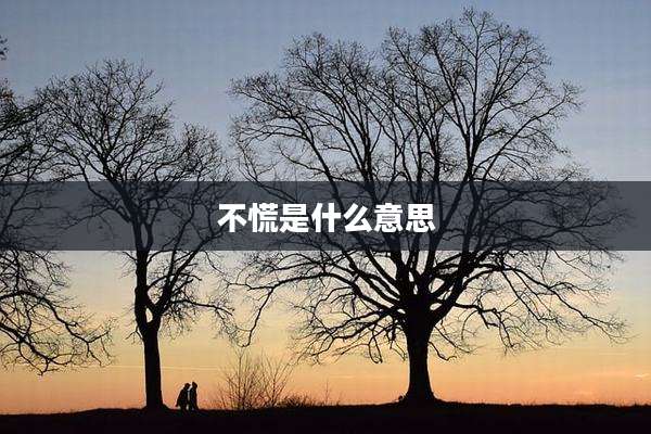 不慌是什么意思