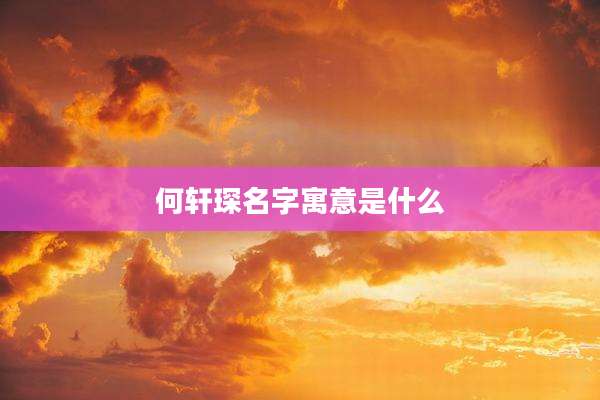 何轩琛名字寓意是什么