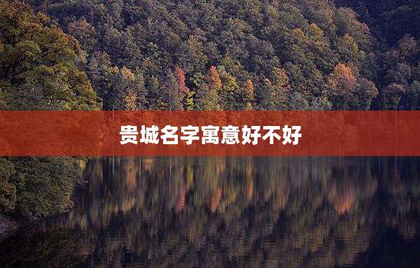 贵城名字寓意好不好