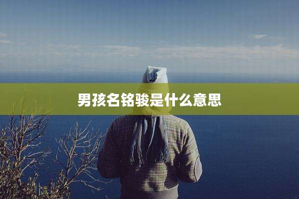 男孩名铭骏是什么意思