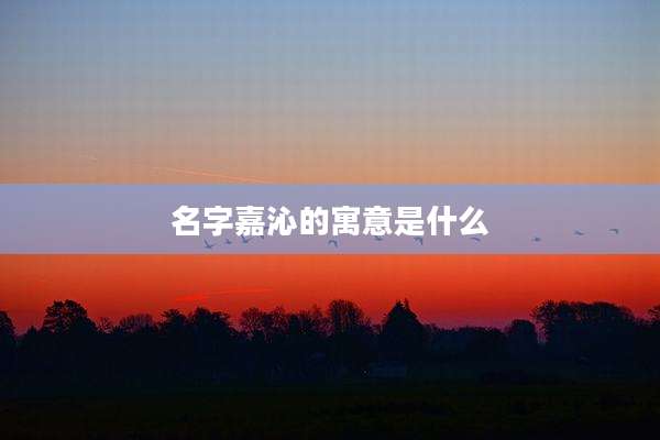 名字嘉沁的寓意是什么