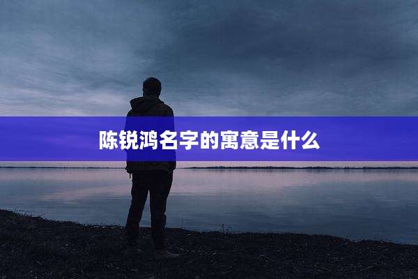 陈锐鸿名字的寓意是什么