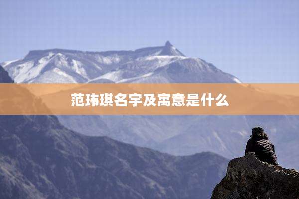 范玮琪名字及寓意是什么