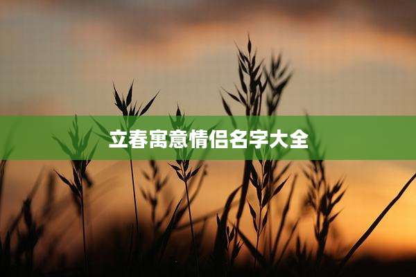 立春寓意情侣名字大全
