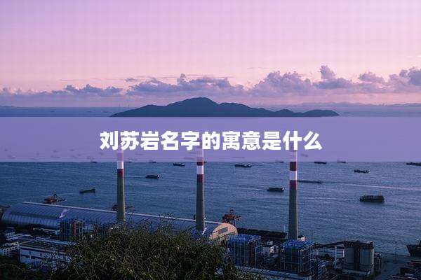 刘苏岩名字的寓意是什么