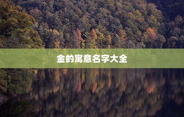 金的寓意名字大全