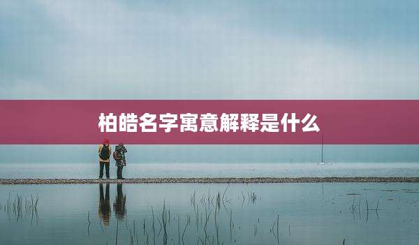 柏皓名字寓意解释是什么
