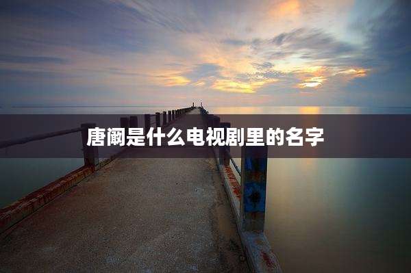 唐阚是什么电视剧里的名字