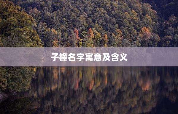 子锋名字寓意及含义