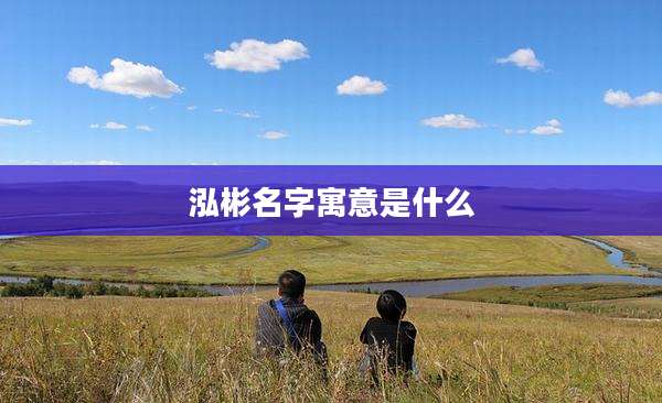 泓彬名字寓意是什么